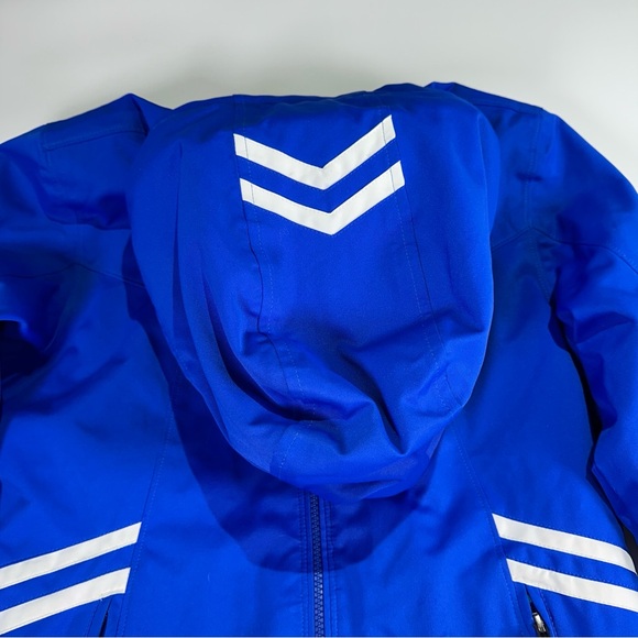 Obermeyer insulated ski jacket women’s snow coat chevron stripes size 8 blue - Picture 9 of 15